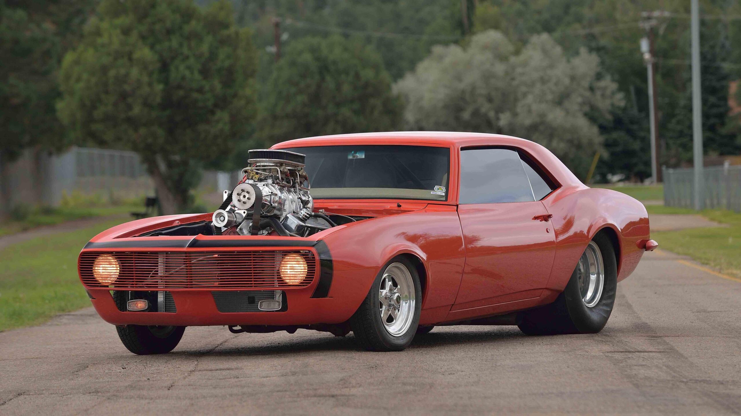 The Powerful Look of a 1968 Pro Street Chevy Camaro Muscle Car